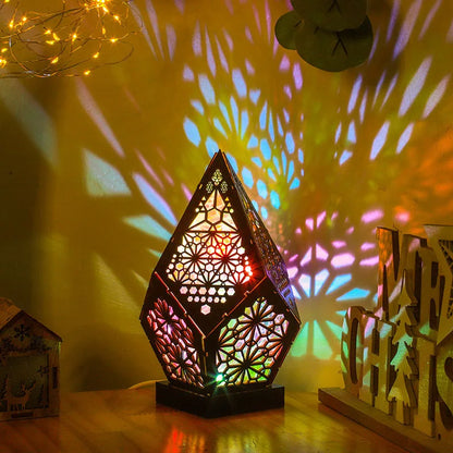 Wood Bohemian Style Lamp