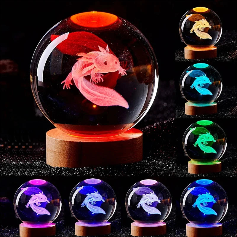 Axolotl Crystal Ball Lamp